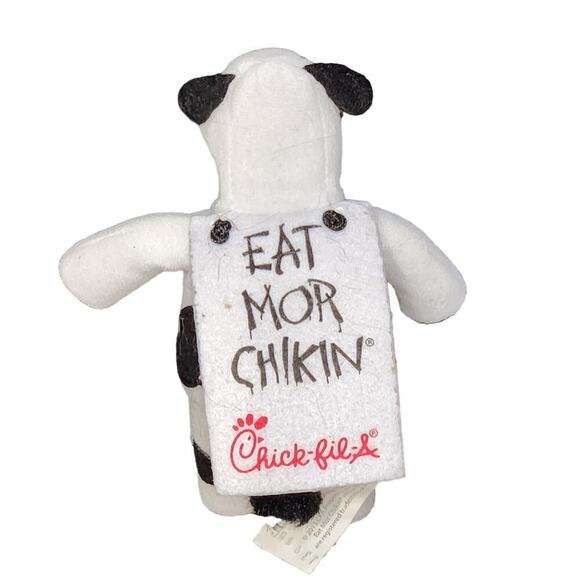 CHICK-FIL-A Small Cow Plush w Billboard EAT MOR-CHIKIN on Front & Back 2013 - Picture 2 of 3